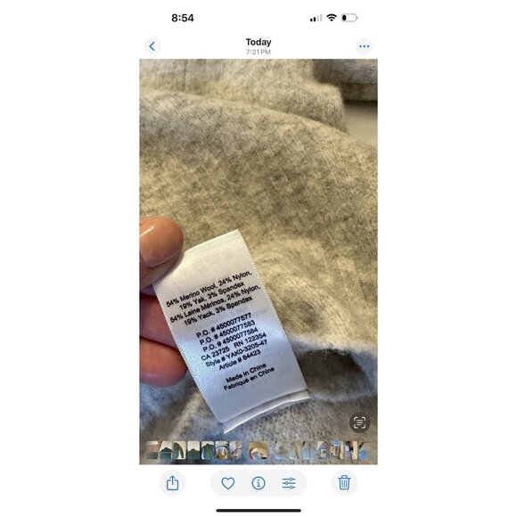 Babaton The Group Women’s Merino Wool Turtleneck Sweater Small Gray - Picture 4 of 9